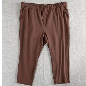 Old Navy Powersoft Coze Pants Womens 4X Brown Pull On Stretch High Rise Tapered
